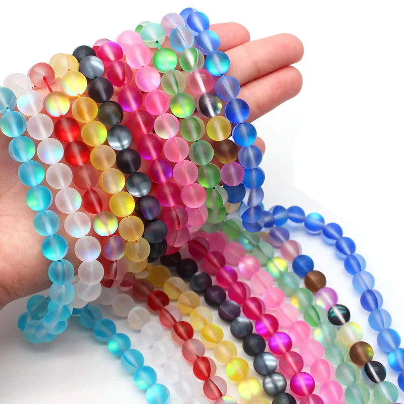 Круглые Сверкающие Матовые бусины с лунным камнем круглые из Лабрадорита