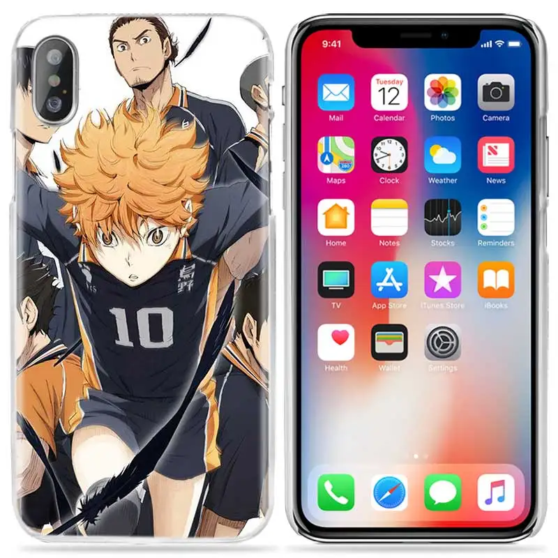 Haikyuu Хината чехол для iPhone XS Max XR X 10 7 S 8 6 6 S плюс 5S SE 5 4S 4 5C Прозрачный Жесткий ПК аниме чехол для телефона Coque - Цвет: 09