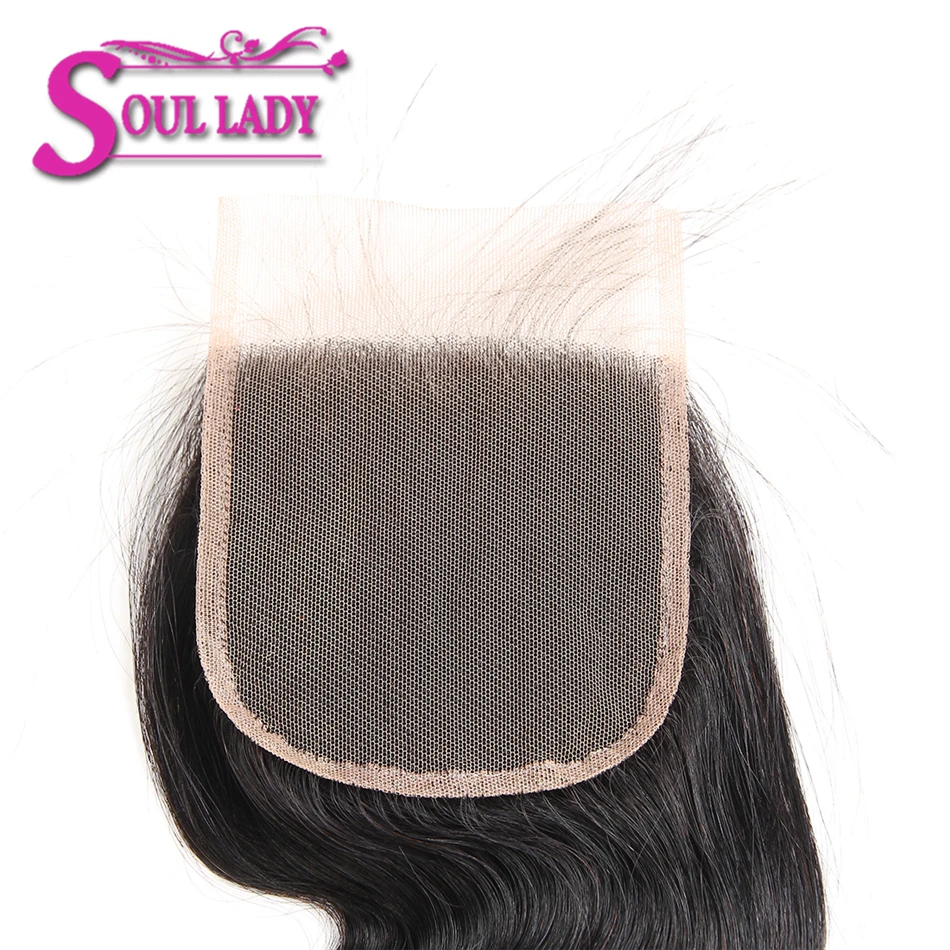 Soul Lady бразильские волнистые кружевные закрытые волосы, не Реми, 130% плотность, 4X4, часть, верхнее закрытие "-20", человеческие волосы