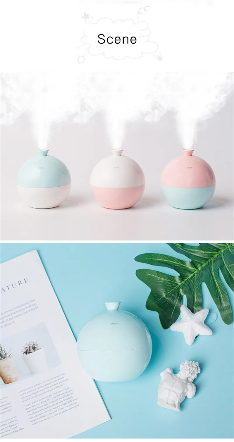 USB Balloon Mini Air Humidifier Aroma Diffuser Water Mist Maker for Home Car Ultrasonic Humidifier Diffusers White Pink Blue