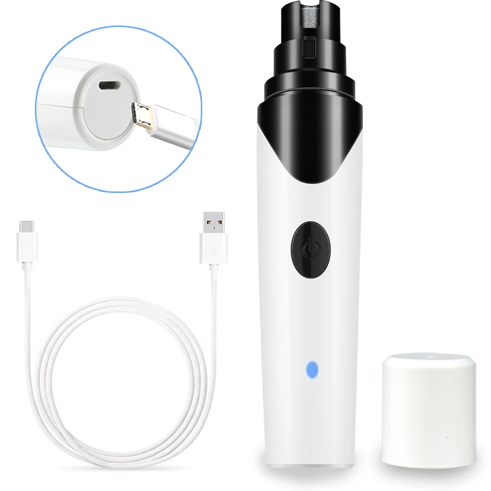 Перезаряжаемая машинка для стрижки ногтей для собак с зарядкой от usb, машинка для стрижки ногтей для домашних животных, бесшумная электрическая машинка для стрижки собак, кошек, лап, инструменты для ухода за ногтями