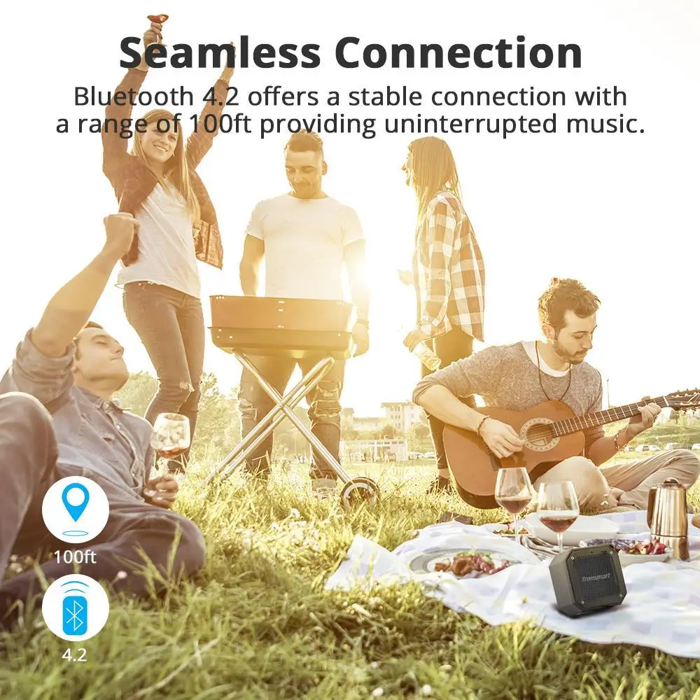 Tronsmart элемент Groove Bluetooth Динамик 10 Вт Колонка IPX7 Портативный s с 24 часов