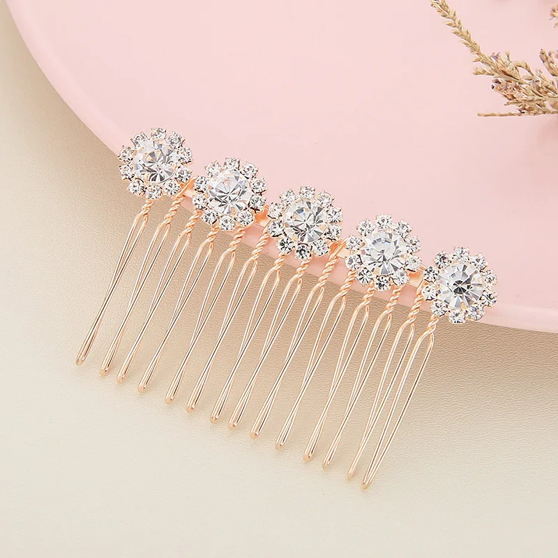 Женский набор свадебных украшений SLBRIDAL золотистого цвета стразы сплав ожерелье