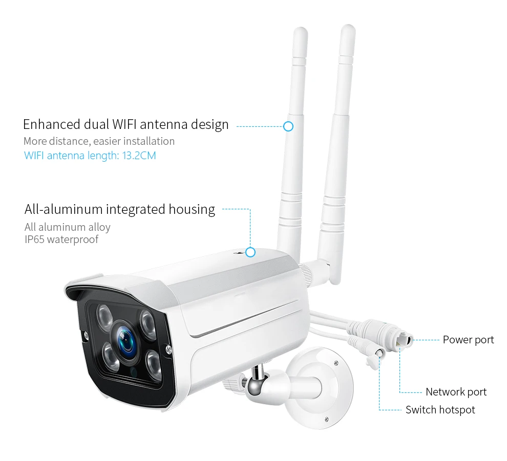 TAOCOCO открытый Камера Wi-Fi Водонепроницаемый безопасности Камера Беспроводной IP Камера наблюдения инфракрасный CCTV Камера Обнаружение движения