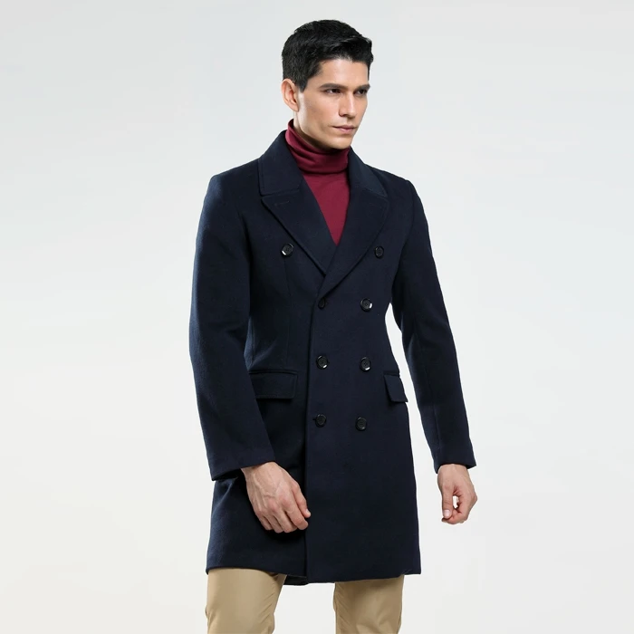 AIMENWANT, на заказ, Мужская Британская мода, S-6XL шерстяное пальто, русский человек, двубортный, Голубое озеро, Тренч,, ткань - Цвет: navy
