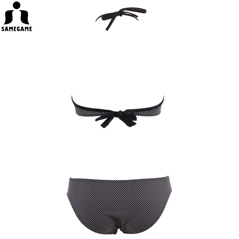 Женский купальник в горошек SAMEGAME бразильский купальник-бикини пуш-ап с лямкой на
