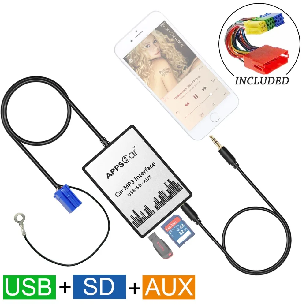 Автомобильный USB SD AUX адаптер аудио интерфейс Mp3 конвертер для Audi S4 1998-2006 (подходит