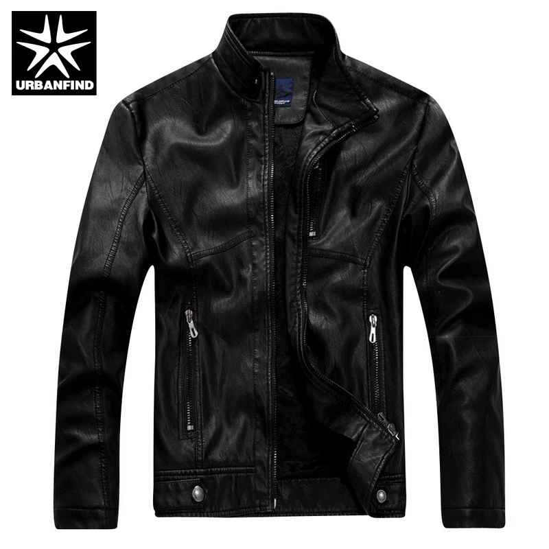 2017 осень-зима кожаная куртка Для мужчин Мото-куртки Повседневное Мода jaqueta de couro