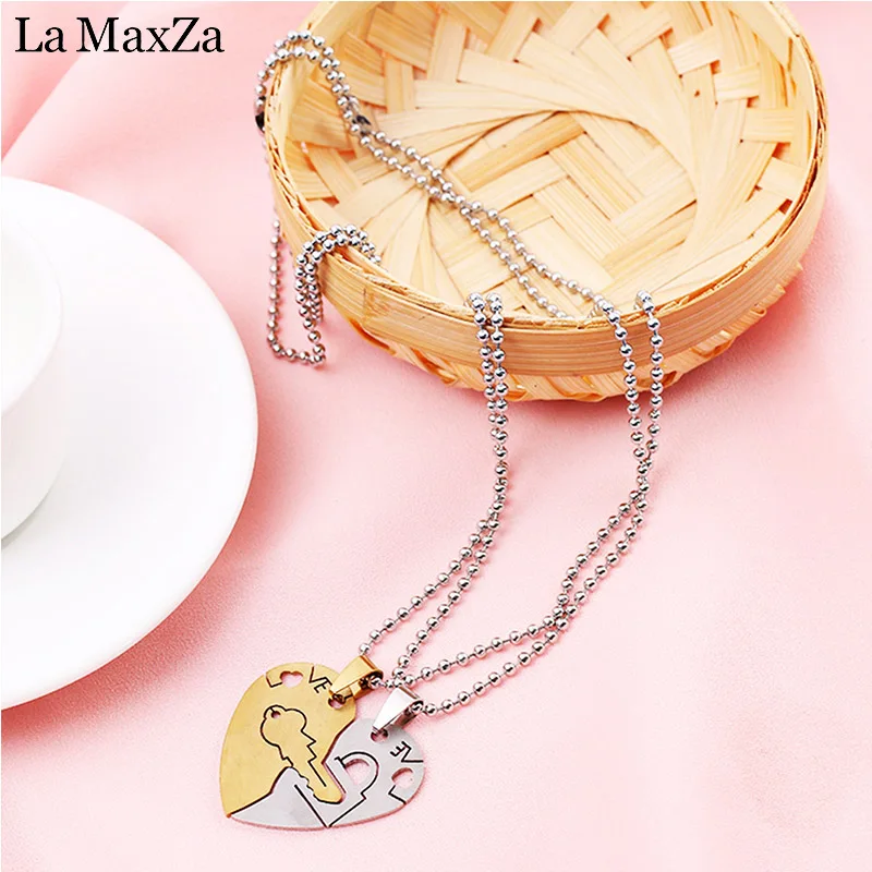 Парные ювелирные изделия 2018 ожерелья с ключом и замком Золотое серебряное