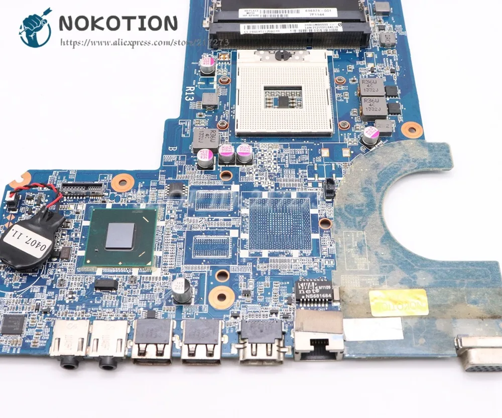 Материнская плата NOKOTION 636373-001 для ноутбука HP G4-1000 G6 G7 материнская DA0R13MB6E0 HM65 DDR3 UMA |