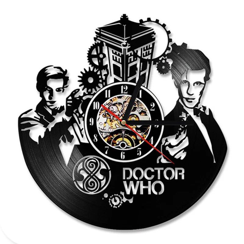 Type 2 Виниловые настенные часы Doctor Who современный дизайн 3D наклейки кинематографическая тематика винтажные часы из винила художественные настенные домашние декоративные часы - Цвет: Type 2
