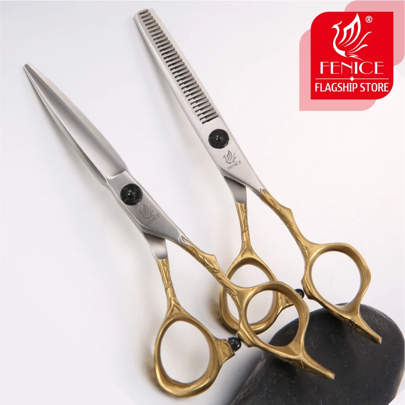 Золотые ножницы для волос Fenice японские из нержавеющей стали 440C 6 0 дюйма филировки