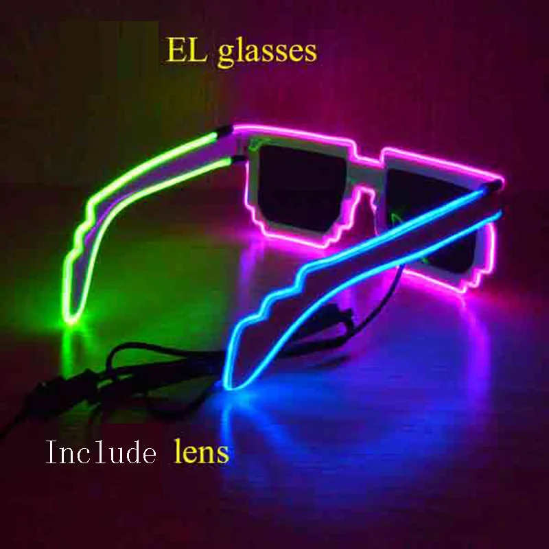 Блестящие вечерние очки для Хэллоуина и праздника 10 шт./лот затвор светящиеся El
