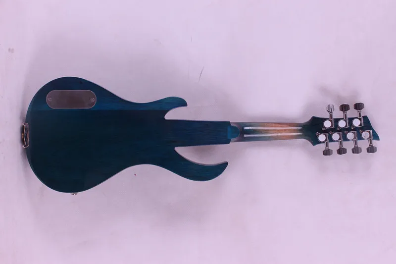 Темно-синий 7 струнные Электрические скрипки Новый 4/4 Пламя гитара Форма твердой