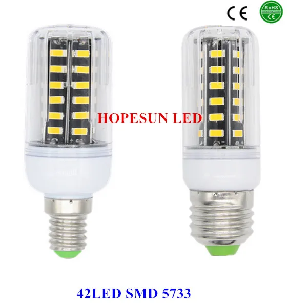5733 лампада Светодиодная лампа E27 220В 42LED 64LED 80LED 108LED 136LED Lamparas LED Bombillas ярче 5730 | Лампы