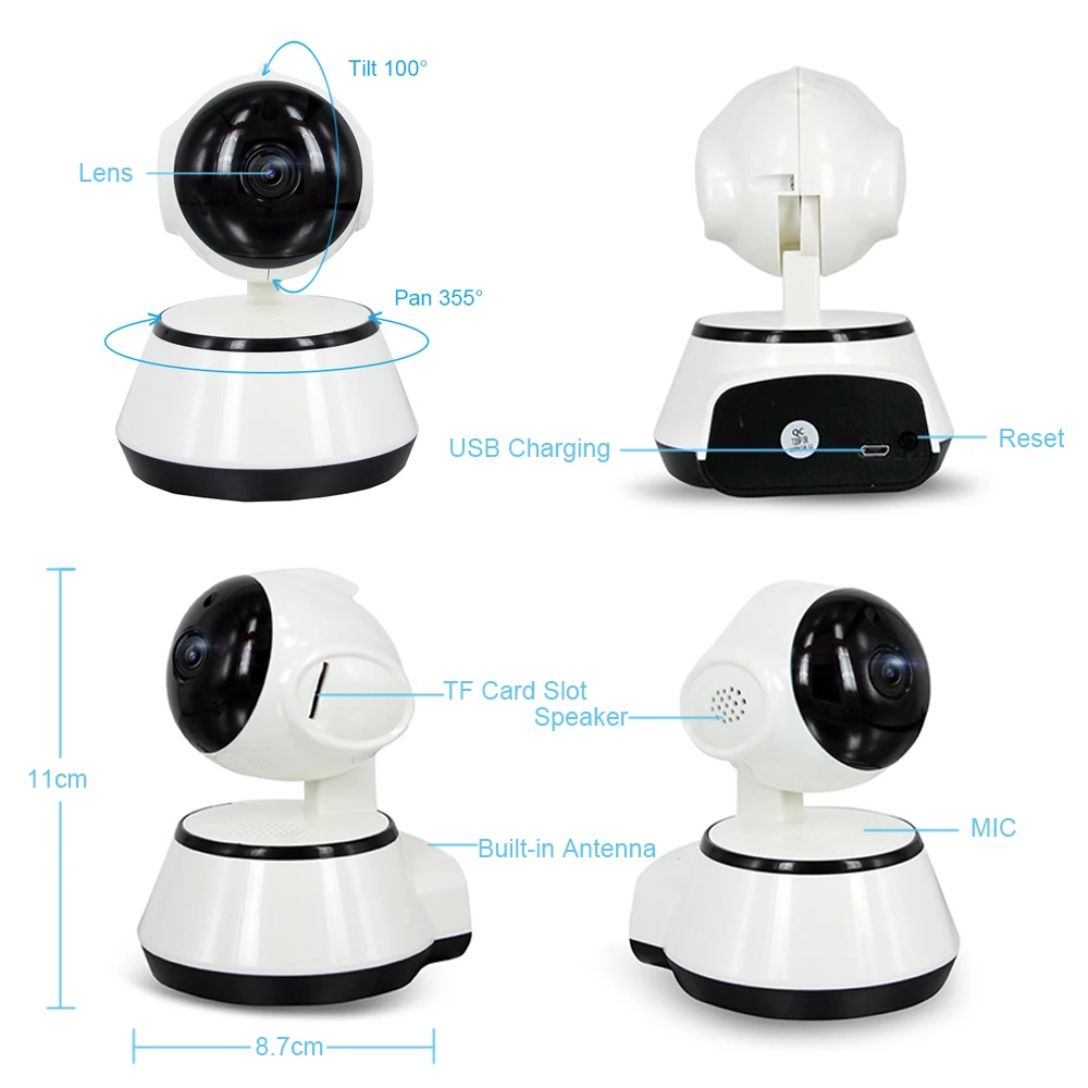 YuBeter Мини 720p беспроводная IP камера безопасности wifi CCTV уход за ребенком Домашние