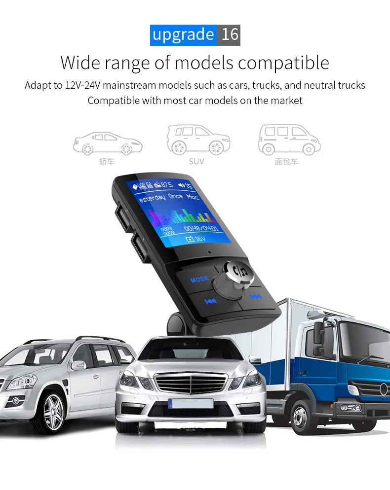 BC45 Bluetooth 4 2 Handsfree Автомобильный MP3 плеер fm передатчик AUX аудио приемник