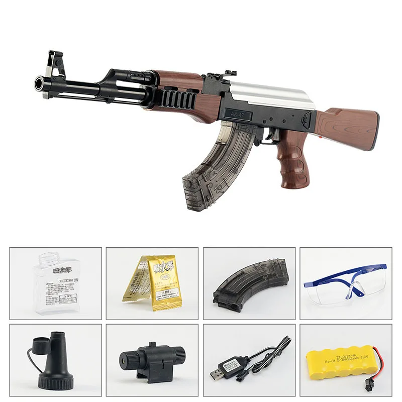Электрический игрушечный водный пистолет AK47, пулевые пули, пулевые пулеметы, для улицы, живой CS, водный ручной винтовочный пистолет, пистолет, игровые Игрушки для детского подарка