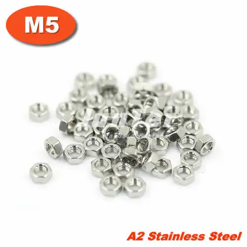 

500pcs/lot DIN934 M5 Stainless Steel A2 Hex Nuts METRIC