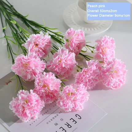 1pcs Peach Pink Xuanxiaotong 1 шт. шелковые желтые гвоздики искусственные цветы для осени домашний декор День учителя день матери рождественские вечерние украшения - Цвет: 1pcs Peach Pink