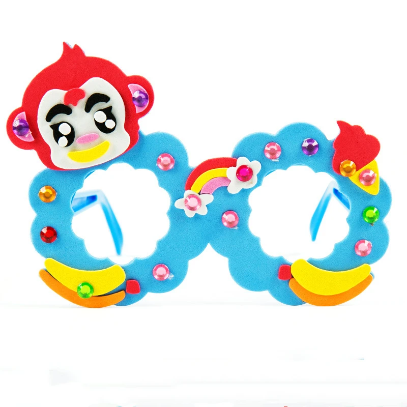 monkey Креативные очки ручной работы для маленьких детей, детские очки ручной работы, рамка, обучающий материал ручной работы, пазлы-самоделки, Игрушки для маленьких детей - Цвет: monkey