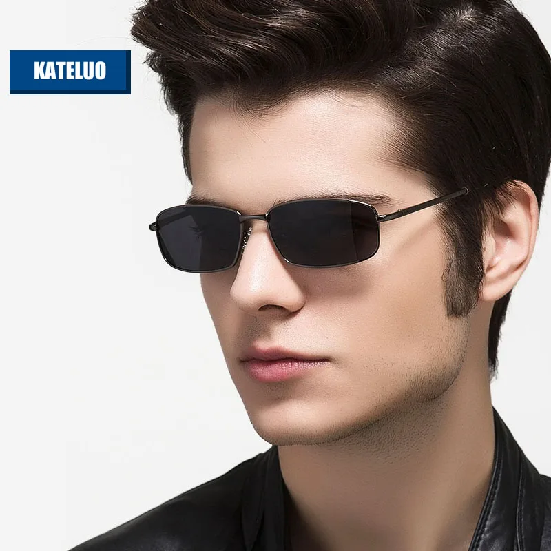 Солнцезащитные очки KATELUO Мужские поляризационные UV400, брендовые дизайнерские винтажные, для вождения, 2236