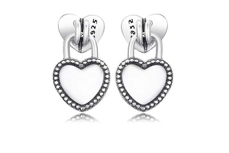 Jewelrypalace 925 стерлингов Серебряные серьги чистого сердца серьги стержня Любовь Модные украшения Для женщин Подарки для нее Юбилей Свадебные