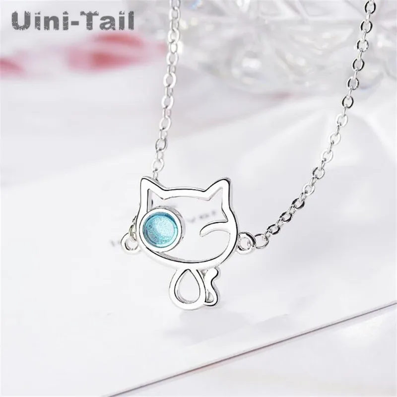 Uini-Tail 2019 новый список 925 Стерлинговое Серебро Кот браслет ниша дизайн синий