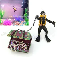 treasure hunter diver action figure fish tank ornament aquarium decor landscape good quality