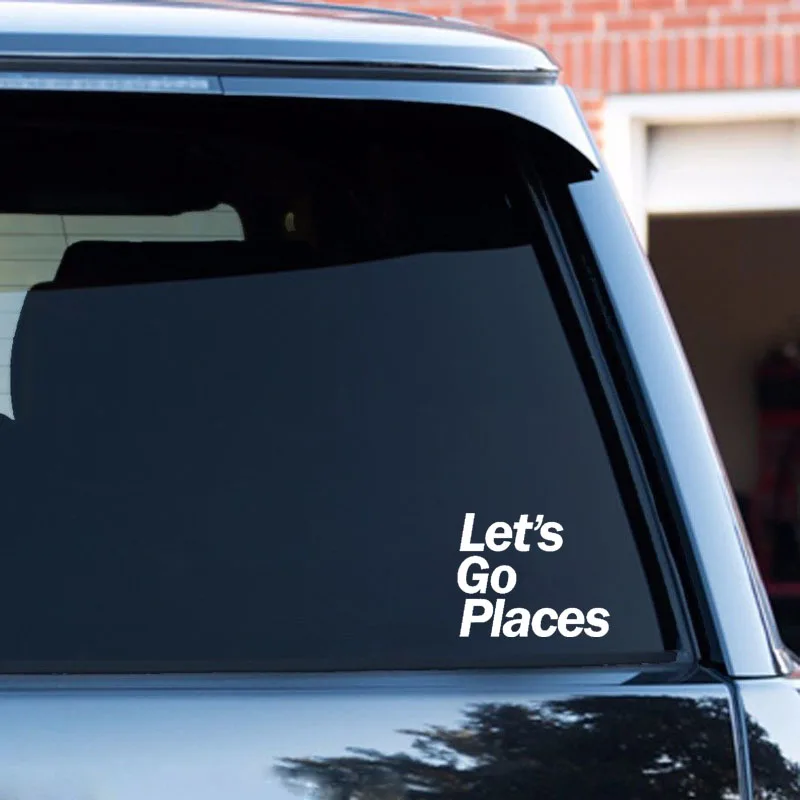 QYPF 13CM*10.6CM Funny Let's Go Places Vinyl Car Sticker Decal Black Silver Decoration C15-2691 | Stickers
