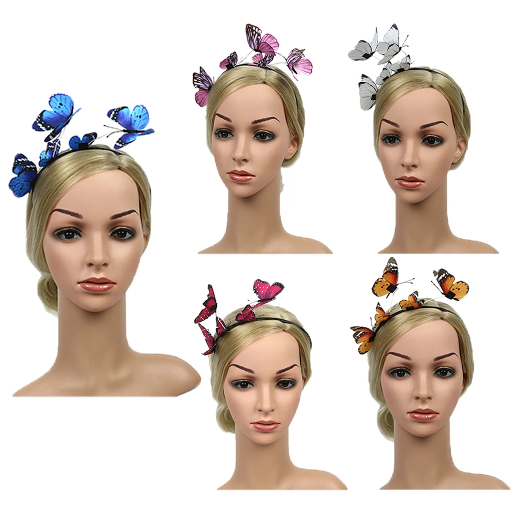 Женский головной убор в стиле бохо тканевый 3d-ободок с бабочками Aliceband Свадебная