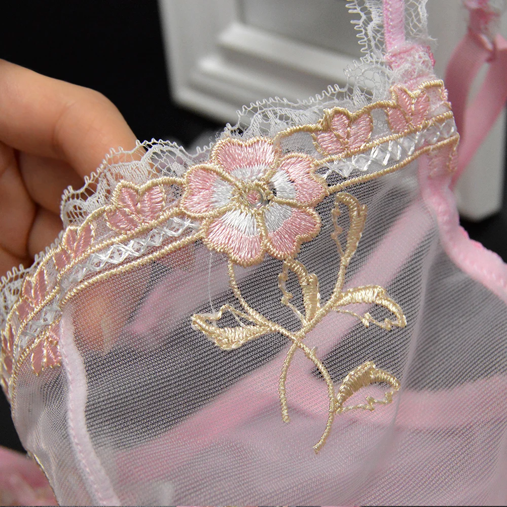 Лидер продаж красивый женский бюстгальтер и трусики комплект из тонкого