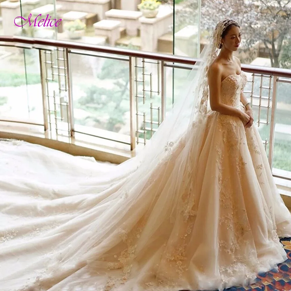 Женское свадебное платье без бретелек Fmogl винтажное ТРАПЕЦИЕВИДНОЕ ПЛАТЬЕ с