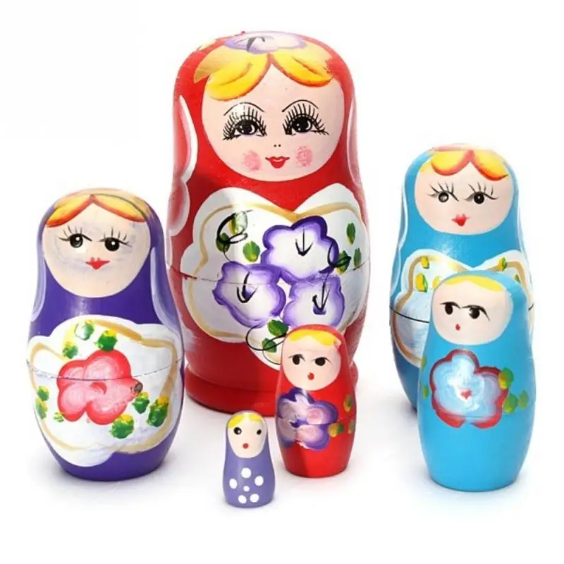 5 шт., новинка, Русская Матрешка, деревянная матрешка, набор, ручная роспись, Декор, русские Матрешки, куклы, детские игрушки, кукла для девочек