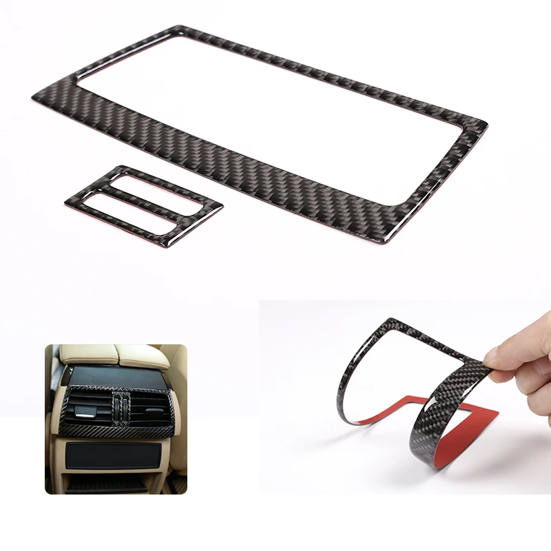 

2 шт. мягкое углеродное волокно для BMW X5 E70 X6 E71 2008-2013 автомобильные аксессуары заднего ряда вентиляционные наклейки для кондиционера