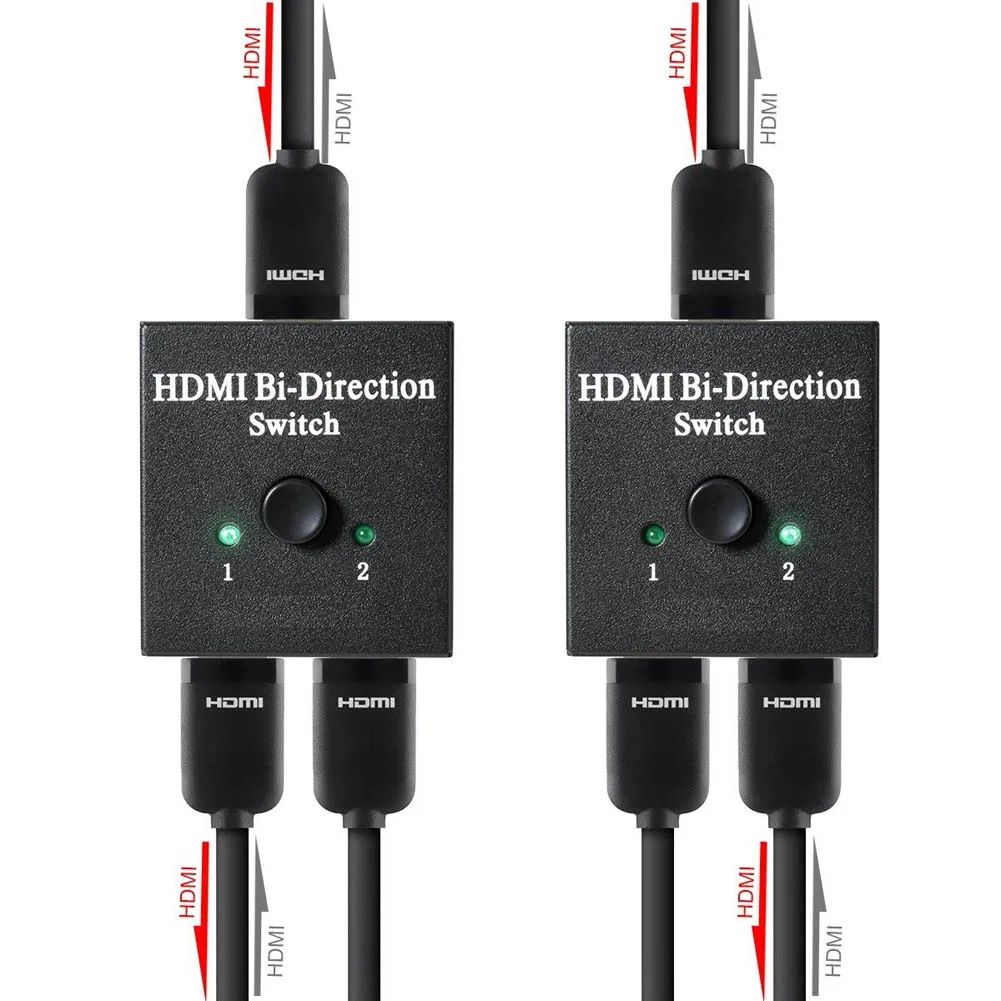 Новый двухпортовый HDMI двухсторонний переключатель ручной 2x1/1x2 разветвитель с