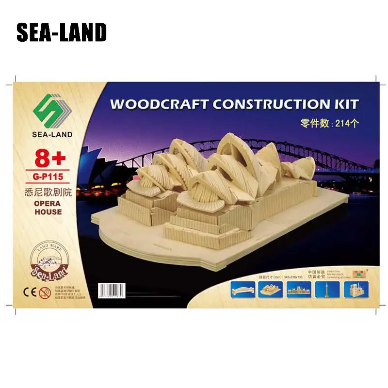 

3D Diy Wooden Puzzles Games Toys For Children The Sydney Opera House Puzzle Montessori Toy Challenge Wisdom Hobby Gift For Adult