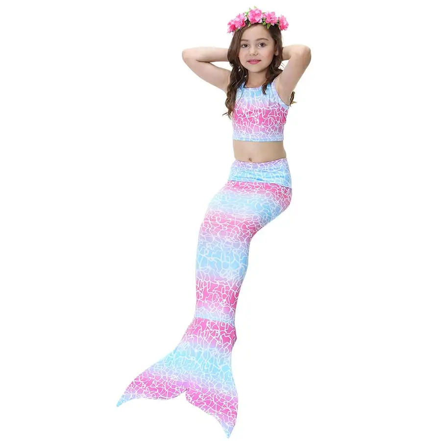 Женский детский купальник русалочка купальный костюм 4 х цветов бикини хвост