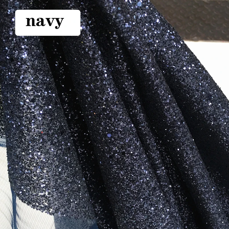 navy 130X50 см блестящая ткань, лоскутное шитье, тюль для свадеб, олень, вечерние платья, одежда ручной работы - Цвет: navy