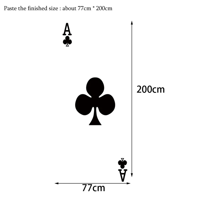 Креативные игровые карты Ace of clubs настенные наклейки для дверей DIY декор спальни