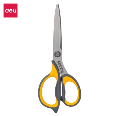 Deli ножницы soft touch E77759 6 3/" ножницы для дома и офиса сильные ручные ножницы для рукоделия бумажная коробка для резки канцелярских принадлежностей - Цвет: E77759-YELLOW