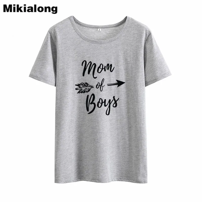 Женская футболка с круглым вырезом Mikialong черно-белая коротким рукавом и для мамы