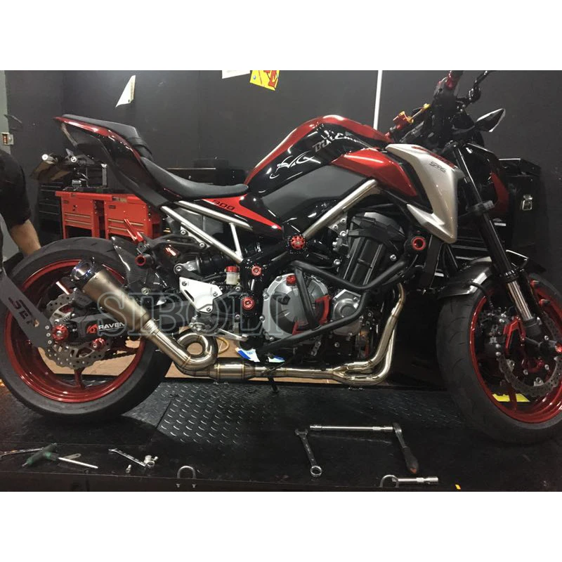 Z900 мотоциклетные выхлопные трубы из нержавеющей стали без шнуровки, полные системы, Соединительная труба без глушителя для Kawasaki Z900