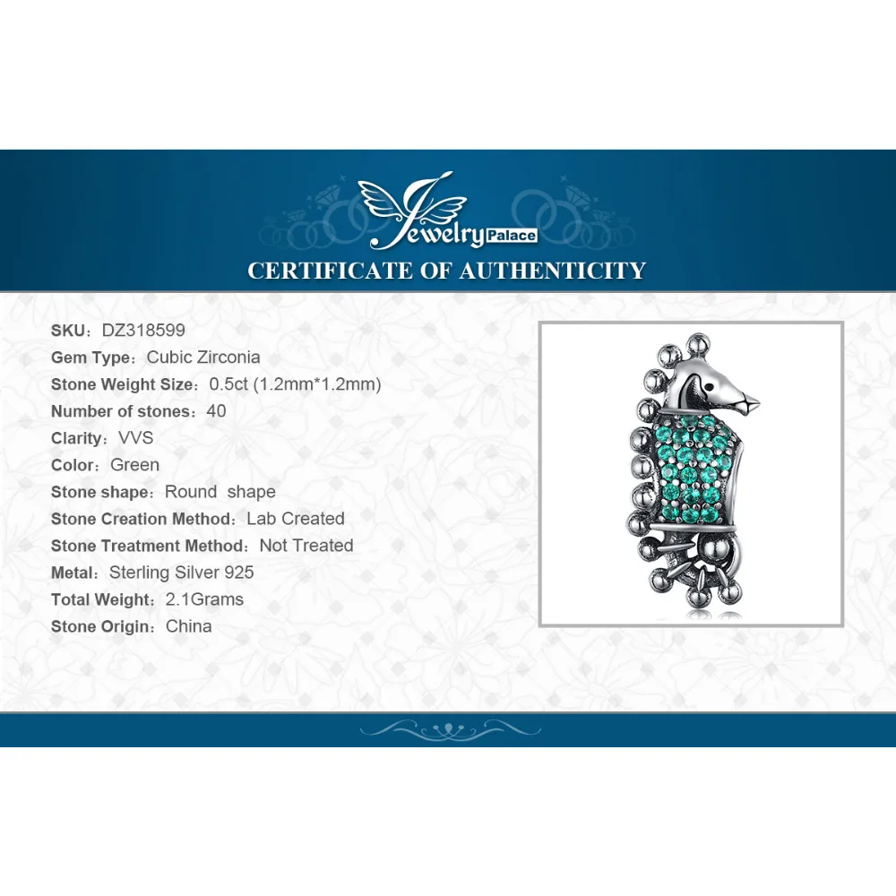 JewelryPalace 925 Sterling Silver Sea Horse Beads Charms Original For Bracelet original Jewelry Making | Украшения и аксессуары
