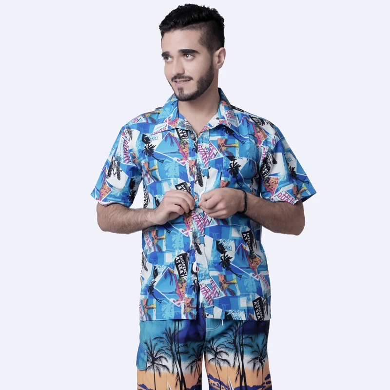 2019 new summer men short sleeve beach shirts coconut tree design casual L-4XL drop shipping ABZ282 | Мужская одежда