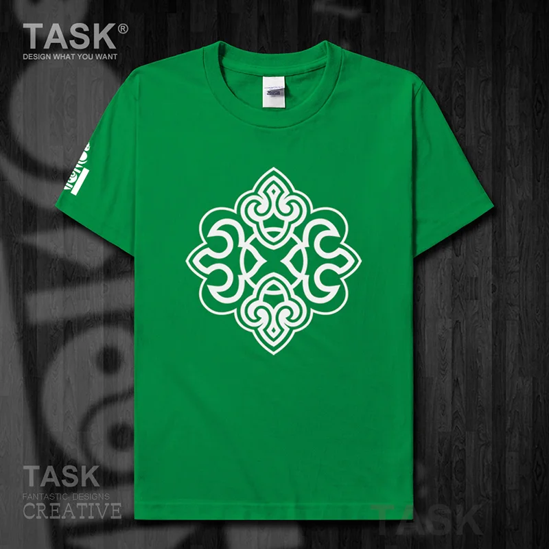 Мужская футболка с монгольским элементом коротким рукавом одежда из хлопка