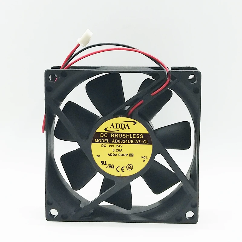 

Original ADDA 80x80x25mm AD0824UB-A71GL DC 24V 0.26A 2-Wires axial server inverter Cooling Fan