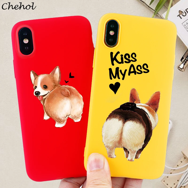 Забавный милый мобильный телефон Corgi чехлы для iPhone 6 s 7 8 Plus X XS MAX XR мягкий