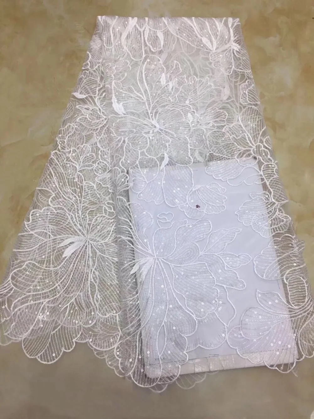 Purple colors (5yards/pc) high quality African sequins lace fabric shining French net for making party dress | Дом и сад