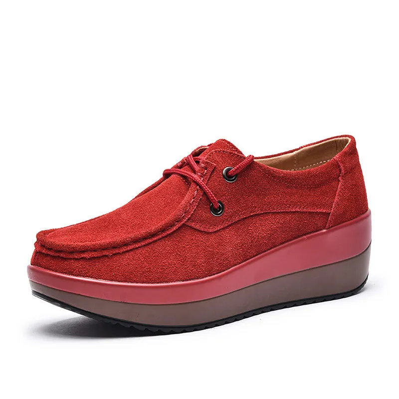 Женские замшевые мокасины на платформе шнуровке|brand women flats|women brand flatswomen flats |